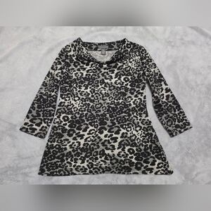 Covington Black and White Leopard Print Women's Top